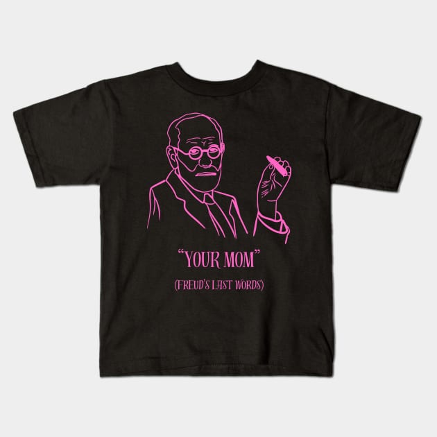 pink freud Kids T-Shirt by vaporgraphic